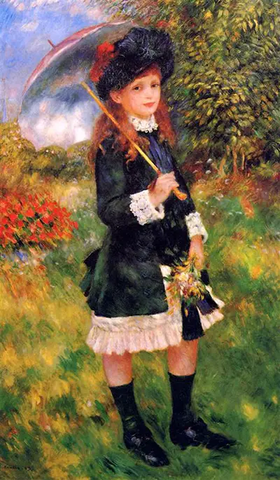 Young Girl with a Parasol (Aline Nunes) Pierre-Auguste Renoir